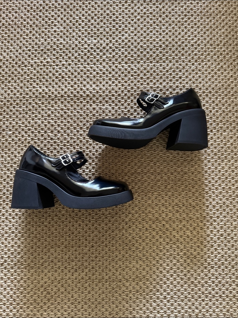Madden Girl Black Patent Mary Jane Flats with Buckle - Picture 2 of 6